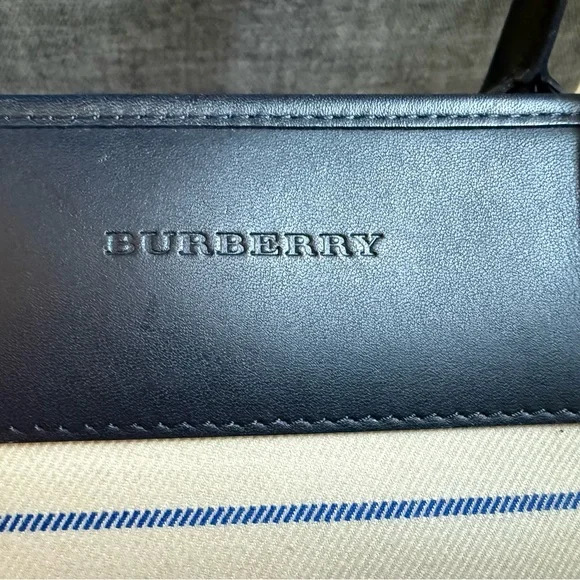 Burberry Striped Navy and Cream Tote Bag - Picture 3 of 7